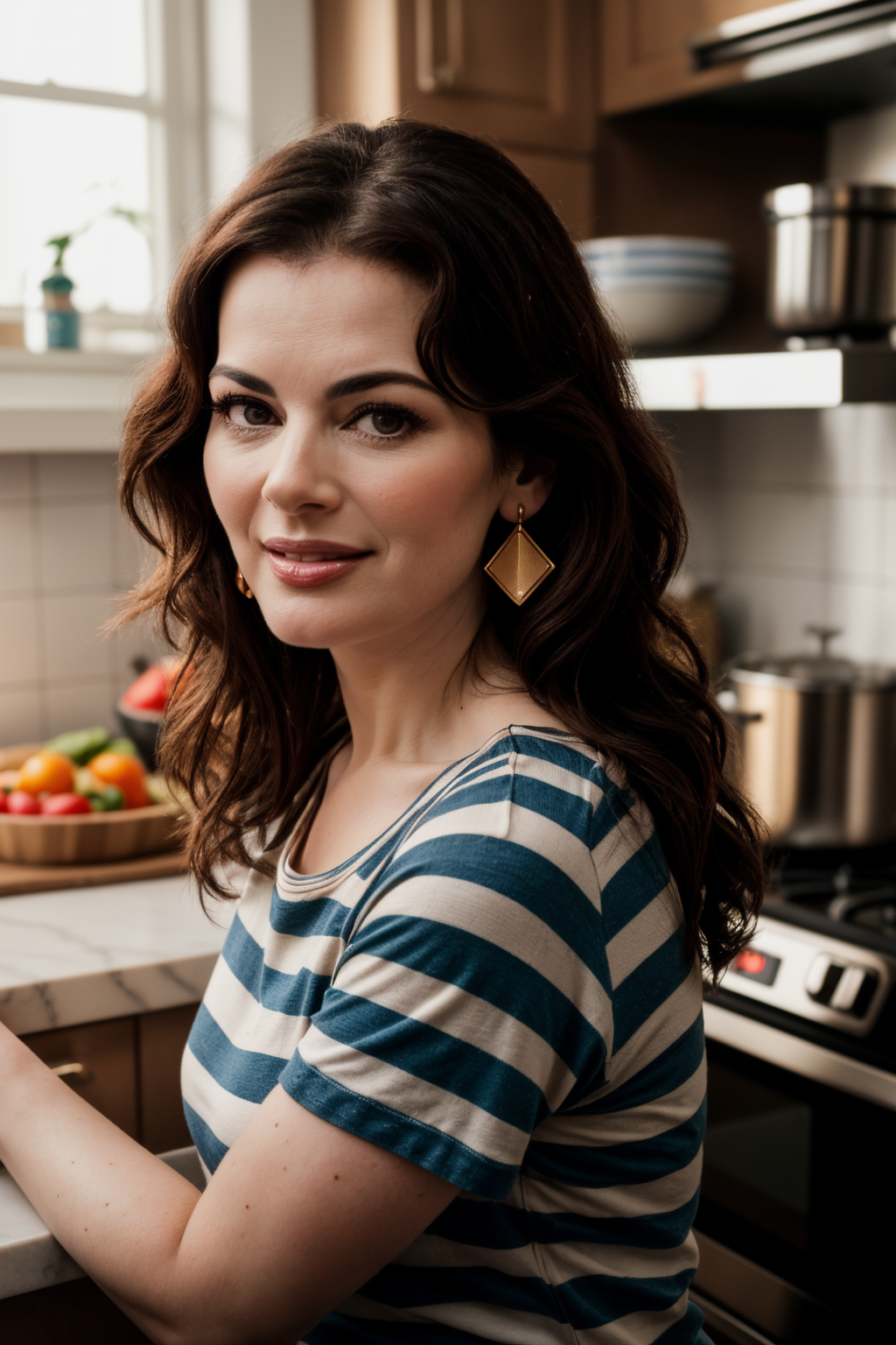 [number]-2397515803-photo of (EPN1g3ll4L4ws0n_0.99), a beautiful woman, closeup portrait, perfect hair, (modern photo, brown Striped t-shirt with wi.png